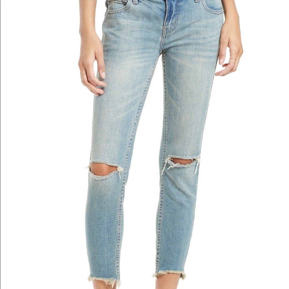 Free People ankle crop skinny jeans sz 27